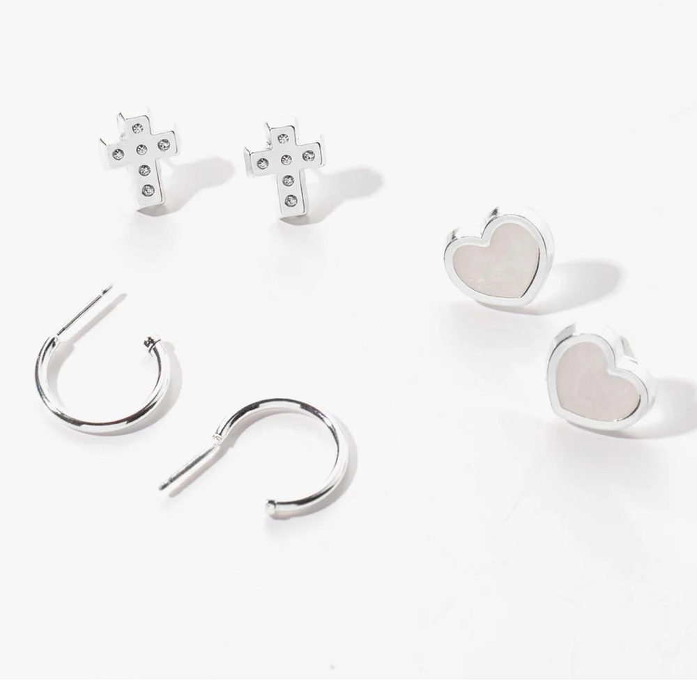 NIB Alex and Ani Faith and Love Earring Set